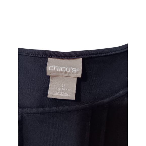 CHICO'S 2 Lot of 2 Soft Knit Tops Large Pullover Comfort Black Blue Casual Basic - Picture 7 of 11